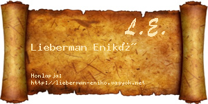 Lieberman Enikő névjegykártya